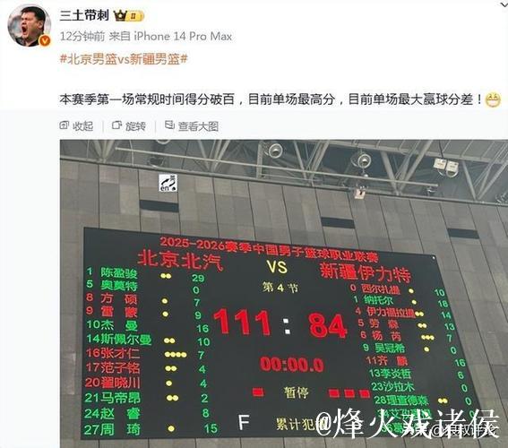 北京狂砍111分创新高引热议!两战百回合轰133.8分领跑联盟 北京狂砍111分创新高引热议!两战百回合轰133.8分领跑联盟